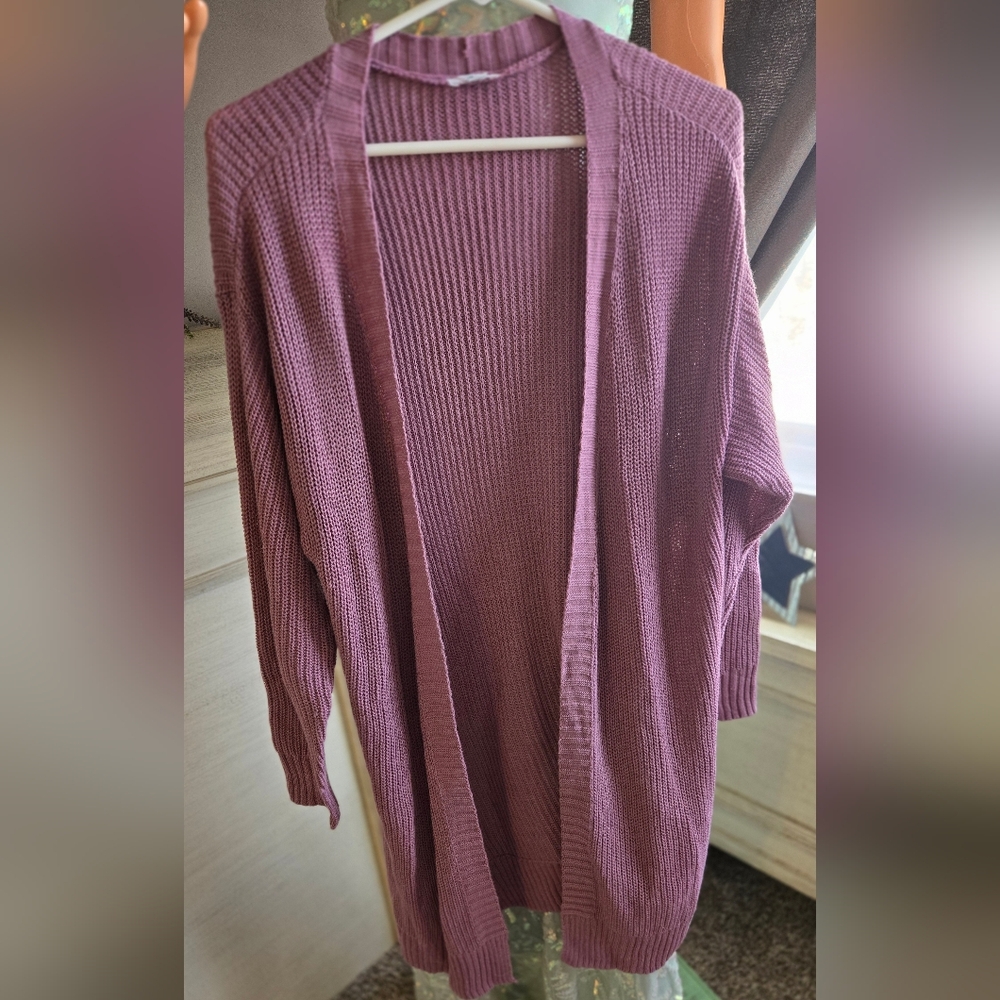 dip Mauve Open Front Cardigan